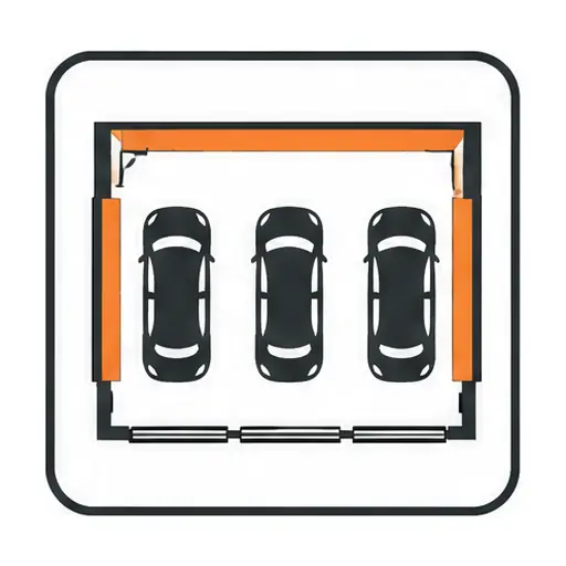 Schematic: Back and side walls, 3-car garage