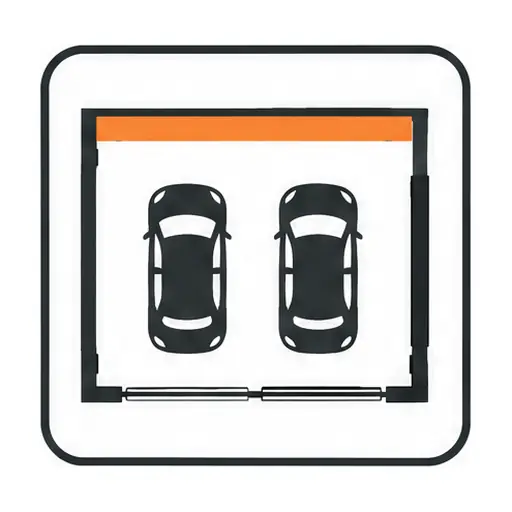 Schematic: One full wall, 2-car garage